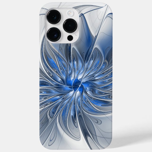 Flor de Arte Fracionada com Cinza Azul abstrato (Verso)