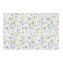 FLOR DE AZUL PASTEL E CONCHAS DE MAR CASTANHO & LI