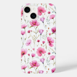 Flor de Campo Aguarela Rosa 