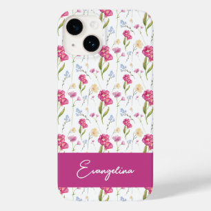 Flor de Campo com Nome Personalizado Rosa Roxo Aqu