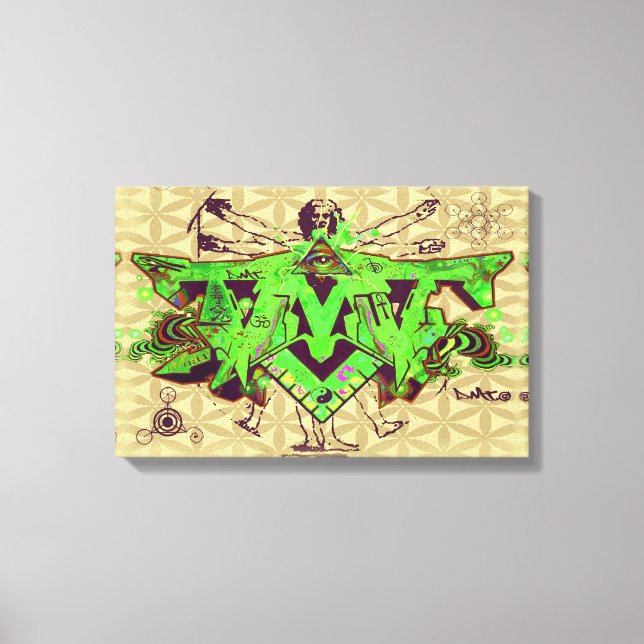 FLOR DE CANVAS DO GRAFITE ILLUMINATI DMT (Frente)