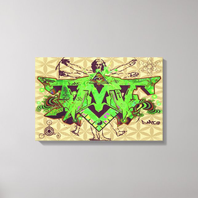 FLOR DE CANVAS DO GRAFITE ILLUMINATI DMT (Frente)