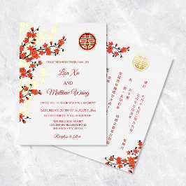 Flor de Cereja Dourada BILINGUAL | Casamento chinê