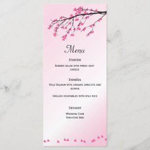 Flor de Cereja Rosa Cartão de menu