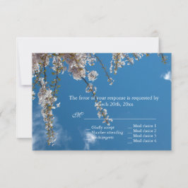 flor de cerejeira no céu azul RSVP  casamento