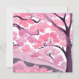 Flor de Cerejeira Rosa | Cartão de Aquarela da Nat