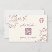 Flor de Cerejeira Rosa Desbotado RSVP Casamento Ch