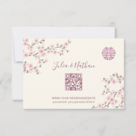 Flor de Cerejeira Rosa Desbotado RSVP Casamento Ch