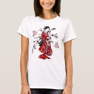 Flor de cerejeira - t-shirt da borboleta 2 da