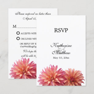 Flor de Dahlia Pintada em Rosa e Coral RSVP