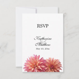 Flor de Dahlia Pintada em Rosa e Coral RSVP
