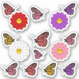 Flor de Daisy Kawaii com Adesivo de Vinil de Borbo
