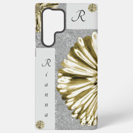 Flor de Diamante Marmoreado Moderno Dourado