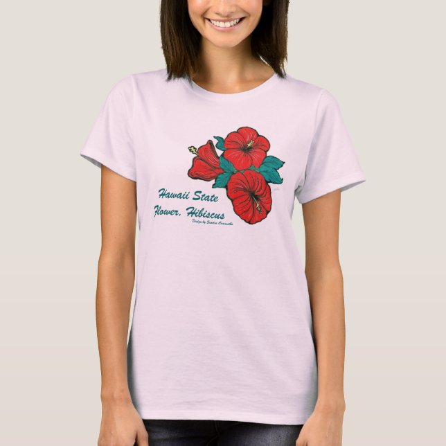 Flor de estado de Havaí, t-shirt do hibiscus (Frente)
