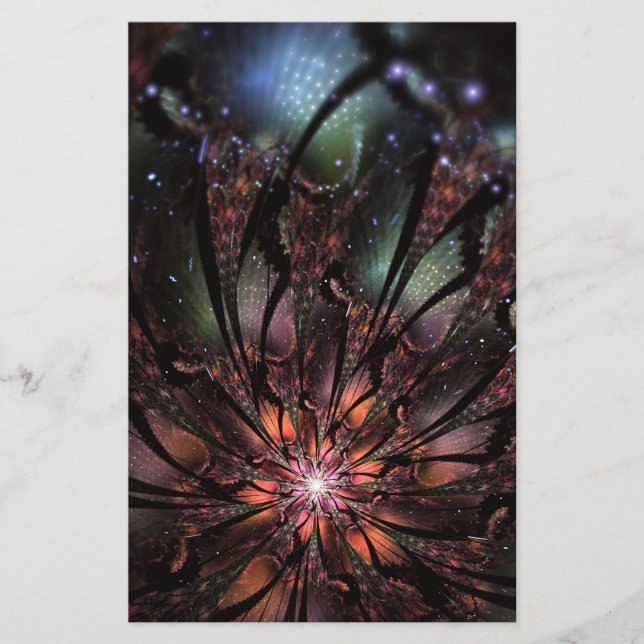 Flor de fantasia fractal macia e tenra (Frente)