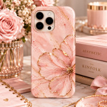 Flor de Glitter Rosa Dourado