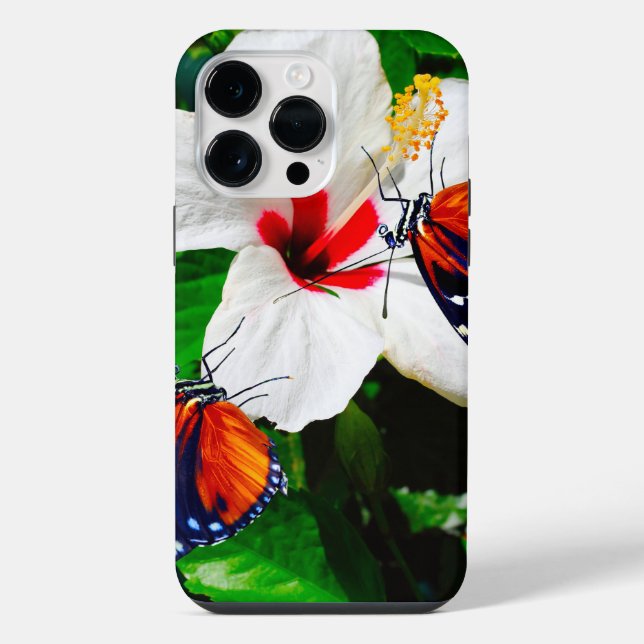 Flor de Hibiscus com 2 borboletas de Tigre (Verso)