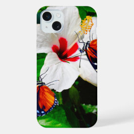 Flor de Hibiscus com 2 borboletas de Tigre