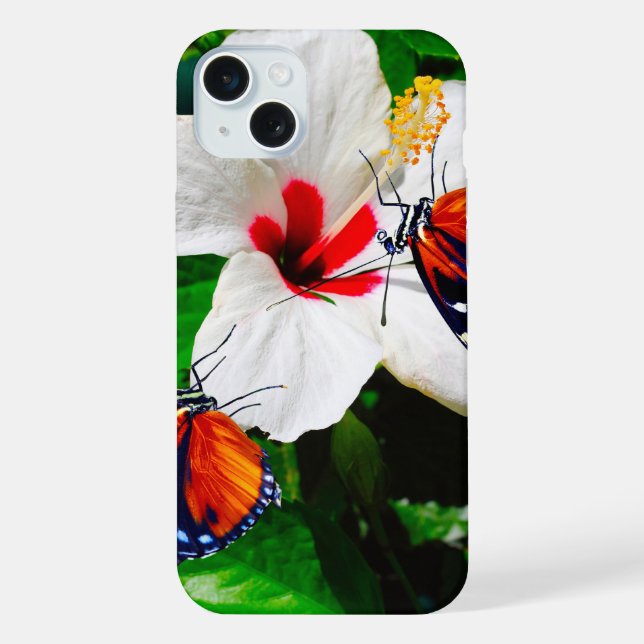 Flor de Hibiscus com 2 borboletas de Tigre (Verso)
