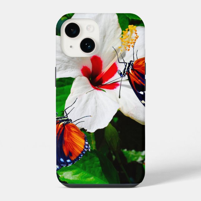 Flor de Hibiscus com 2 borboletas de Tigre (Verso)