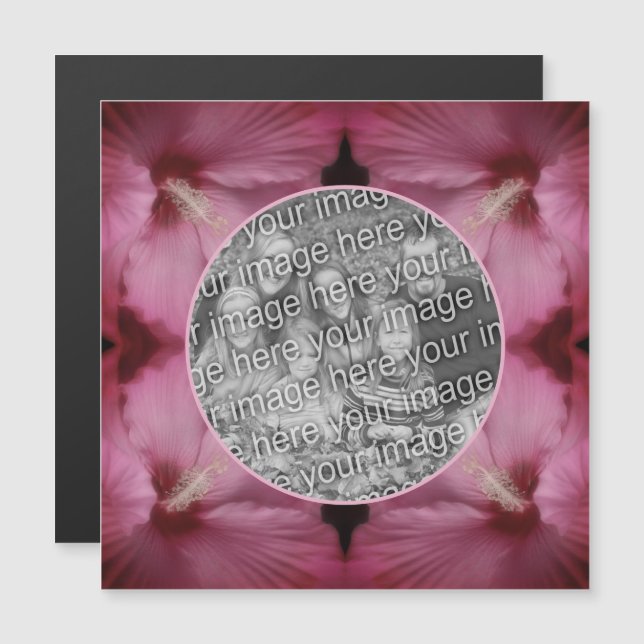 Flor de Hibiscus Rosa Crie seu próprio ímã fotográ (Frente/Verso)