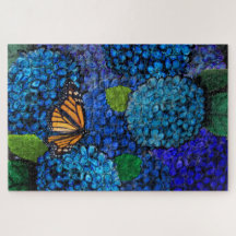 Flor de Hortênsia Azul Quebra-Cabeça Floral