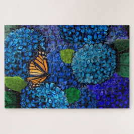 Flor de Hortênsia Azul Quebra-Cabeça Floral