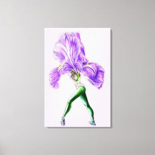 Flor de Íris Bailarina Impressão em Tela