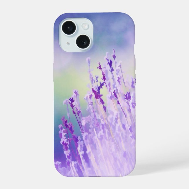 Flor de Jardim de Lavanda de Aquarela (Verso)
