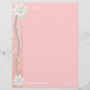 Flor de Letra Cabeçalho Jóias Pérolas Borda Rosa 2