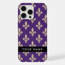 Flor de Lis, Bege sobre Roxo, Real, Seu Nome