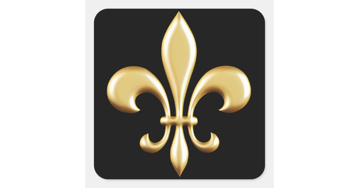 Flor de lis dourada adesivo quadrado Zazzle Armario Fruteira ~ Flor de lis dourada adesivo quadrado Zazzle