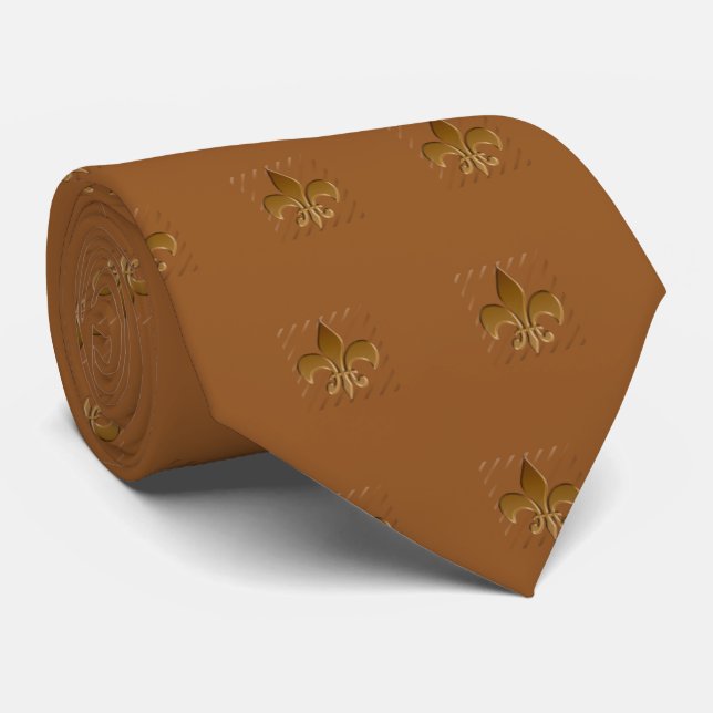 Flor de lis em gravata mocha Zazzle (Rolled)