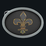 Flor de lis preta e Dourado<br><div class="desc">Preto e fivela de cinto da flor de lis do ouro. É um símbolo religioso que represente a trindade santamente. A flor de lis tem muitas interpretações associadas com a conversão da monarquia francesa à religião cristã e de bênçãos da Virgem Maria.</div>