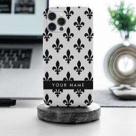 Flor de Lis, Preto sobre Branco, Preto, Seu Nome