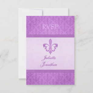 Flor de lis roxa RSVP wedding formal
