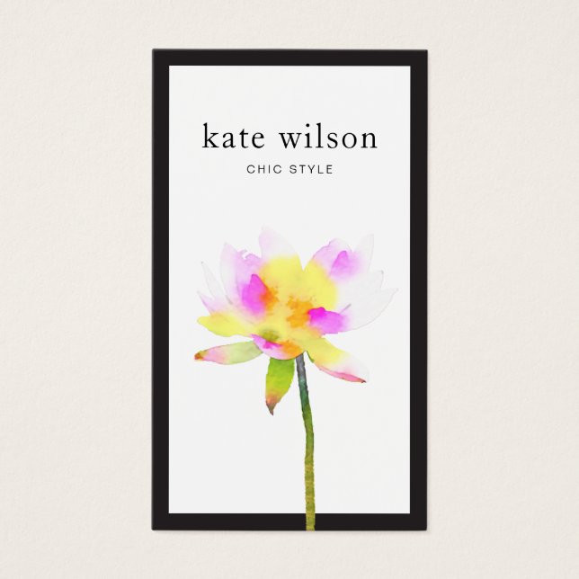 Flor de Lotus de Cor de Água Moderna Elegante (Frente)