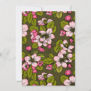 Flor de maçã em verde-escuro