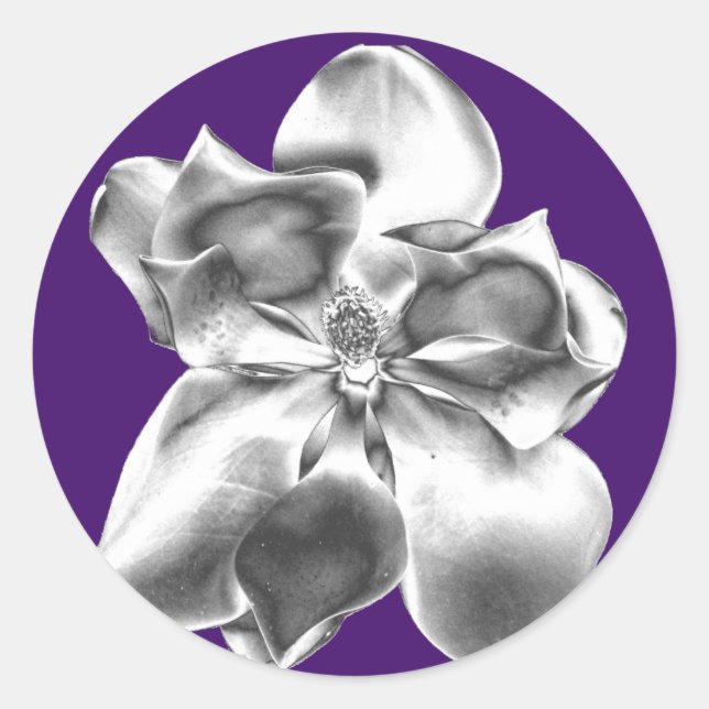 Flor de Magnolia Metálica em adesivos (Frente)
