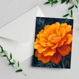 Flor de Marigold | Cartão Pintado Floral em Aquare