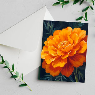 Flor de Marigold   Cartão Pintado Floral em Aquare