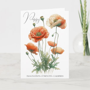 Flor de Nascimento da Papoula Cartão de Aniversári