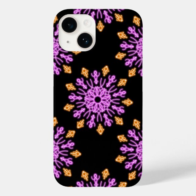 Flor de néon rosa e laranja (Verso)