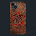 Flor de nó celta laranja em couro genuíno<br><div class="desc">Original - pelos projetos YANKA! Especialmente! Para aqueles que não leem fontes pequenas: ISSO NÃO É UM COZINHO!!! ESTA É UMA FOTO IMPRESSA DE COURO REAL. POR FAVOR,  LEIA COM CUIDADO A DESCRIÇÃO DO PRODUTO!!!</div>