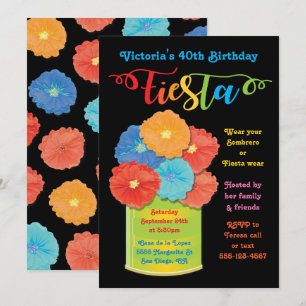 Flor de papel Can Fiesta Convite de aniversário