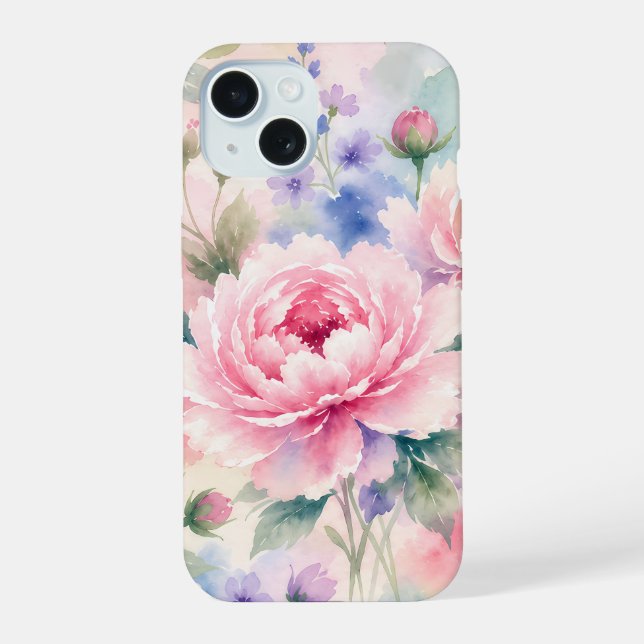 Flor de Peônia em Aquarela (Verso)