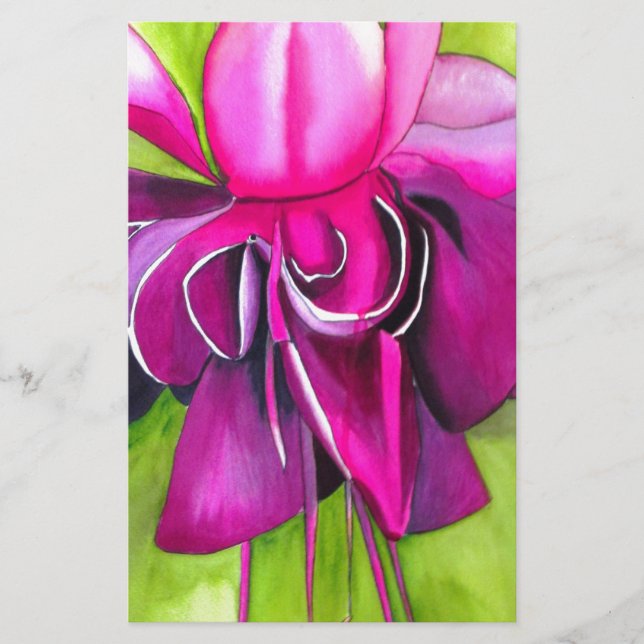 Flor de pop de cor da água rosa Fuchsia (Frente)