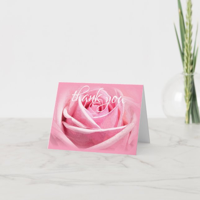 Flor de Rosa em Aquarela Agradecimento Texto de Mã (Frente)