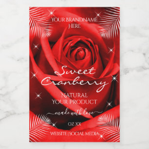 Flor de rosa vermelha com Rótulos de Produto de Fo
