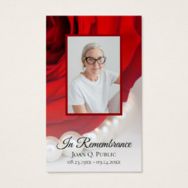 Flor de rosa vermelha e Pérolas; Oração Memorial F